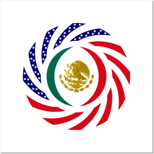 Mexican American Multinational Patriot Flag Posters and Art